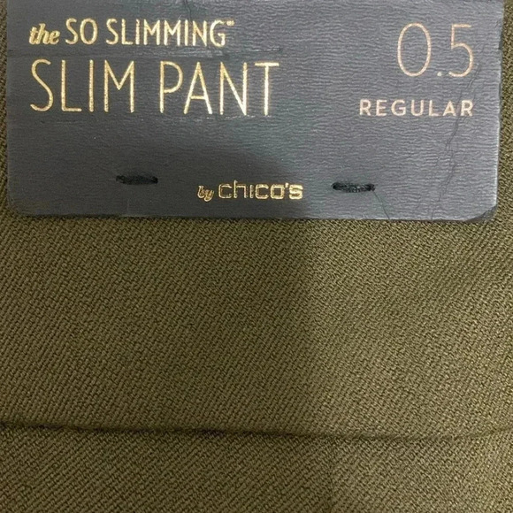 Women’s Chicos So Slimming Reese Pants Green Size 0.5 = Small/6 Regular NWT - Picture 8 of 9